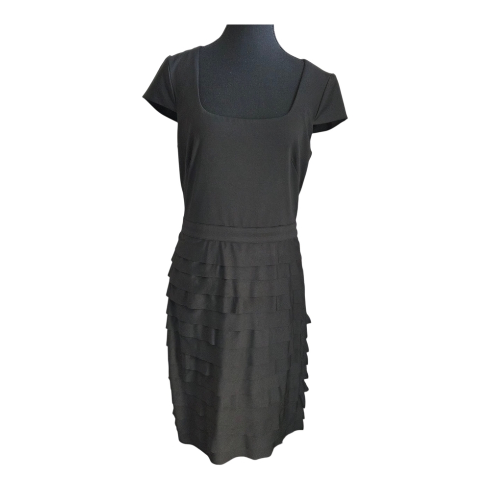 Adrianna Papell Black Layered Mini Dress Size 8